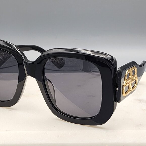 BALENCIAGA BB0069S 001 Women\'s Black Oversized Square Sunglasses 53-23 145 main image 14